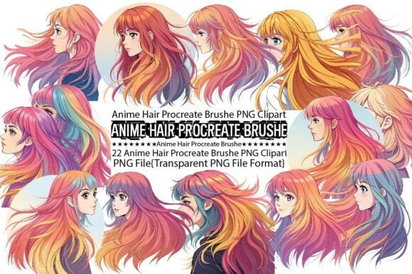 Anime Hair Procreate Brushes for Sublimation: Streamlining Creative Workflows with High-Quality Design Assets