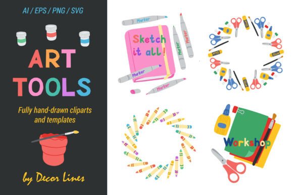 Art Tools Cliparts: A Versatile Design Resource for Modern Creatives
