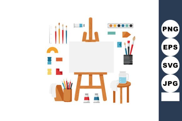 Artist Painting Tools and Canvas with Ea: A Creative Resource for Every Visual Creator
