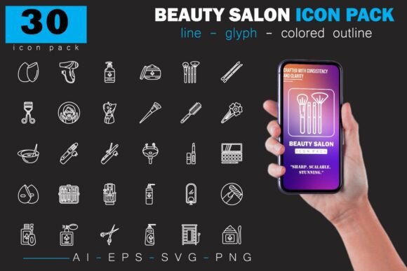 Beauty Salon Icon Pack: Elevate Your Visual Content with Style and Sophistication