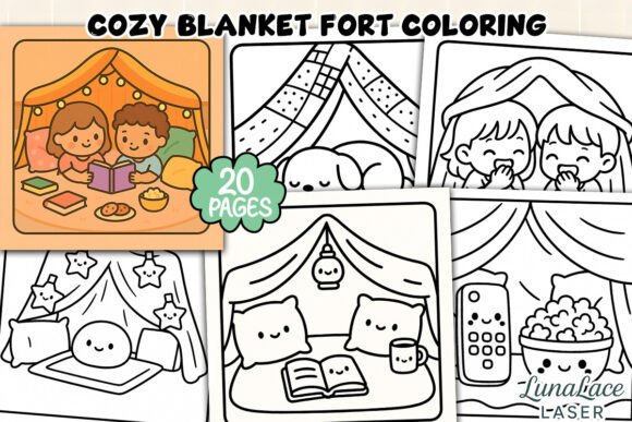 Cozy Blanket Fort Coloring Page: A Creative Tool for Mindful Relaxation and Workflow Integration