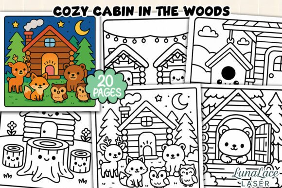 Cozy Cabin in the Woods Coloring Page: A Mindful Creative Resource for All Ages