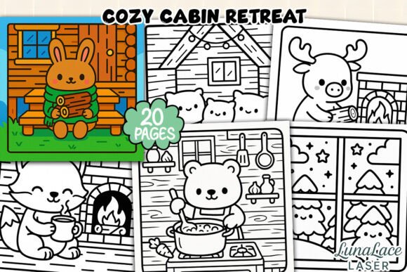 Cozy Cabin Retreat Coloring Page: A Creative Escape for All Ages