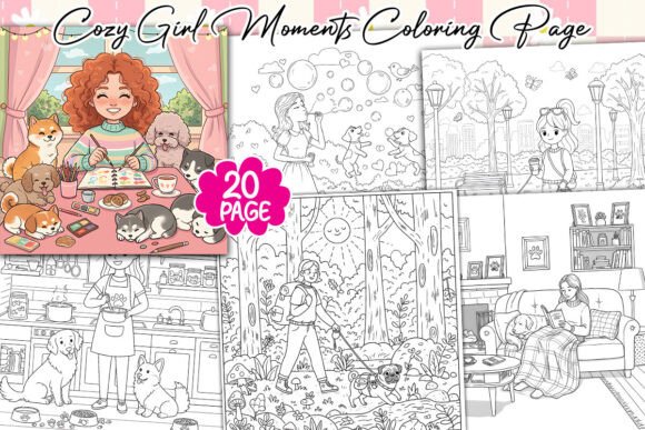Cozy Girl Moments Coloring Page Bundle: A Creative Escape for All Ages