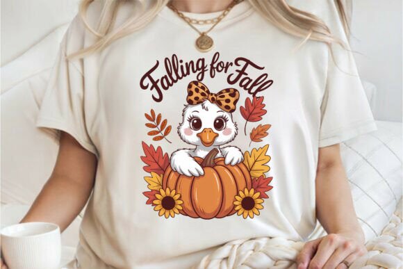 Falling for Fall Autumn Duck PNG Tee: A Creative Asset for Designers and Entrepreneurs