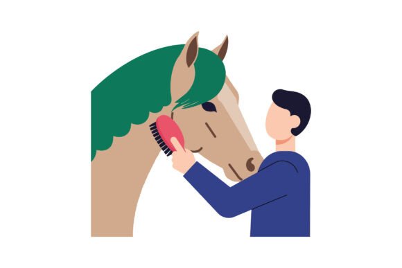Grooming a Horse with a Green M: Art Meets Practical Use