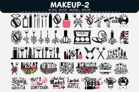 Makeup Clipart Bundle – 46 Designs for Creative Projects