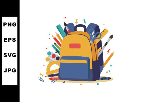 School Backpack with Stationery Supplies: A Creative Companion for Learning and Art