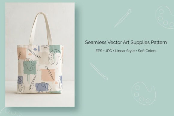 Seamless Vector Art Supplies Pattern: Creative Design Made Easy
