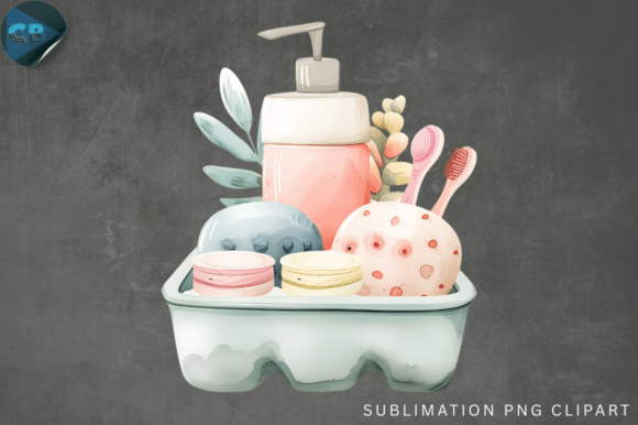 Spa Bathroom Essentials PNG Clipart for Creative Design Projects