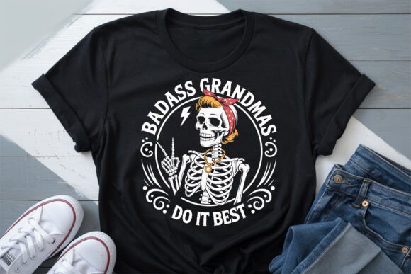 Unleash Creativity with Skeleton Grandma Fashion Shirt PNG Designs