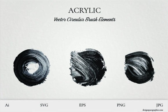 Vector Acrylic Circular Brush Strokes